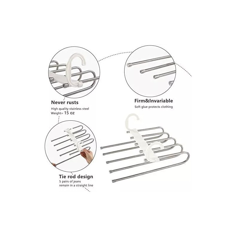 Extreme Gancho Para Pantalones Acero Inox 5 En 1 Plegable