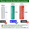 PTIJPOW AA 3.2V LiFePo4 650mAh Solar Battery, AA 3.2V Lithium