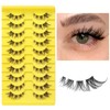 SLSXNL Natural Lashes Cat Eye Lashes Clear Band Wispy Strip
