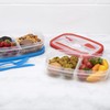 Heat & Eat Lunch Box, Clear, with Red/Blue Trim