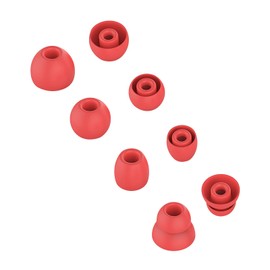 8PCS Replacement Eartips Silicone Pro Earbuds Ear Tips Buds Eargels Set Compatible with Beats by dr dre Powerbeats Pro Wireless Earphone Headphones - Small, Medium, Large, and Double Flange (Red)