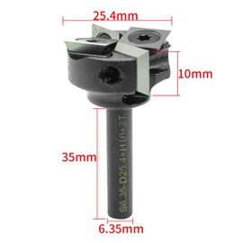 YINUOTOL 1/4" Shank 1" Cutting Diameter Spoilboard Surfacing Router Bit Insert Carbide Slab Flattening Router Bit 2-Wing Planing Bit Wood Bottom Cleaning Planer Bit