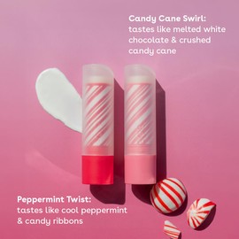 eos Holiday Lip Balm Sticks- Peppermint Twist & Candy Cane Swirl, Limited-Edition Skincare, Stocking Stuffers, 0.14 oz, 2-Pack