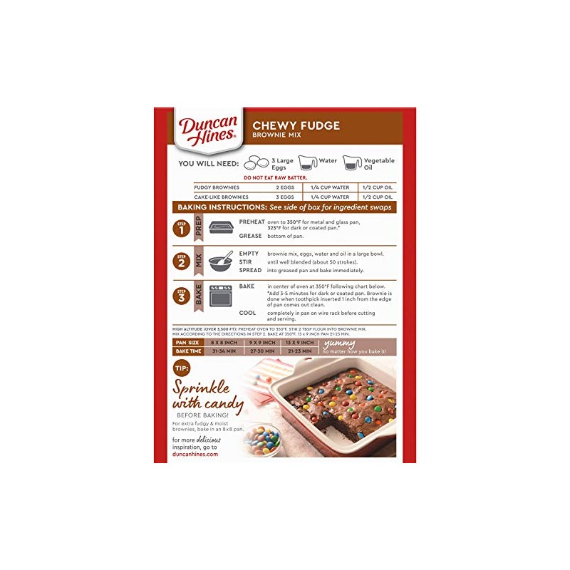 Duncan Hines Brownie Mix, Chewy Fudge, 18.3 Ounce (Pack of
