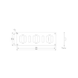 Steinberg14 Galvanised Steel 300x100mm / 12x4 inch Adjustable Sliding Hit and Miss Ventilation Grille - Air Vent Cover