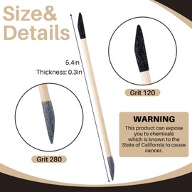 Leriton 240 Pcs Sanding Sticks Double End Matchsticks Sanding Twigs Fine Detailing Polishing Sticks for Plastic Models Wood Hobby, 120/280 Grit, 5.4 x 0.3 Inch