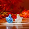H&D HYALINE & DORA Blown Glass Chicken Figurines Set of