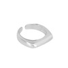 Sterling Silver Polished Plain Pointy Square Unisex Signet Open Band