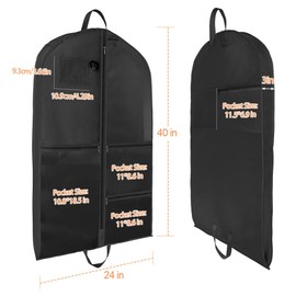 OSDUE Children's Clothing Bag, Children's Garment Bag with 5 Pockets, Foldable Children's Garment Bag, Short Clothing Hanging Cover for Easy Organisation for Dancers, Performances, Beauty Pageants,