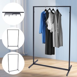 LOYALHEARTDY Black Clothing Rack Display Heavy Duty Garment Rack Clothing Hanger Stand Store Home Office,80x40x126x130cm/31.5x15.75x49.6x51.2inch