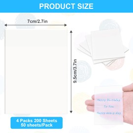 Vicloon Transparent Sticky Notes 70 * 95mm, 200Pcs Self-Stick Note Pads Clear Sticky Tabs Reminder Notes for Learning, School, Home and Office…
