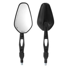 RATCHROLL 1 Set Universal Motorcycle Rear View Mirrors Adjustable Bar End Side Mirrors Mount M10 Black Aluminum Plastic Polygonal Shape