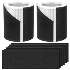 H-HF400-VP Replacement Filter, Compatible with Hunter H-HF400-VP H-PF400 and HP400 Cylindrical Tower Air Purifier, 3-Stage Filtration, 2 Filter & 8 Activated Carbon Filter