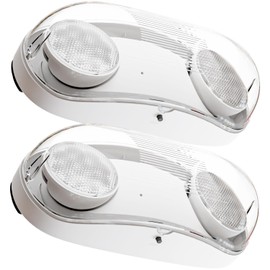Sunco LED Outdoor Emergency Light, 2-Head Adjustable Wet Rated Exit Lights with Battery Backup, Egress Light, Fire Resistant, 2.4W, 400 LM, 6500K CCT, AC120-277V, UL 2 Pack.