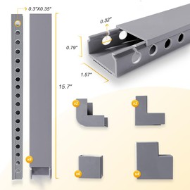 RJYKVS Cable Raceway Kit,139 Inch Open Slot Cable Management Kit with Upgraded Snap Structure,Under Desk Cord Organizer with Cable Management System for Network/PC/TVs 15.7" X 1.57" X 0.79" X 9PCS