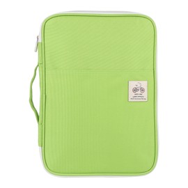 A4 Document Bag File Folder Portfolio Organizer Computer Notebook Zippered Case (Light Green)