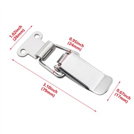 HJGarden 2PCS 90 Degree Right Angle Latch 304 Stainless Steel Tool Box Hood Locks Latches Spring Loaded Toggle Lock Clasp Buckle Latch Tool Box Hasps