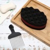 Pack of 2 Hair Brush Sponge and Afro Comb, Black