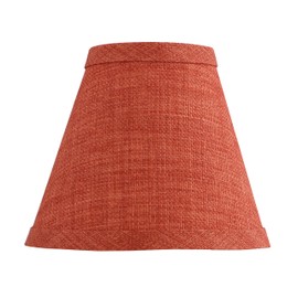 Aspen Creative 51044-6,Hardback Empire Transitional Clip-On Chandelier Shade/Brick Red Burlap Textured Fabric. 3"Top x 6"Bottom x 5"Slant.Set Of 6.