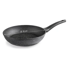 LACOR - 26818 - Java Pan Forged Aluminium, 100% PFOA-Free, Non-Stick Stone Particles, Base Full Induction, Diameter 18 x 4 cm, Black