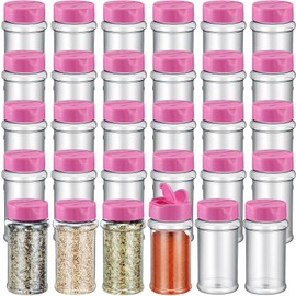 36 Pcs Plastic Spice Jars with Shaker Lids, 5.5oz, Pink