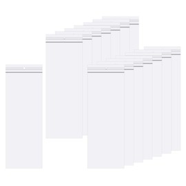 Long Plastic Poly Bags 3 x 8" 100pcs Necklace Bags with Hang Hole 2 Mil Clear Zipper Reclosable Baggies for Jewelry Earrings Bracelets Storage Craft Supplies
