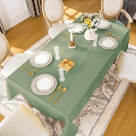 Softalker Rectangle Tablecloth Spring, Waterproof & Stain Resistant Table Cloths Wrinkle Free Fabric Washable 210GSM Polyester Table Cover for Spring/Party/Outdoor - 60 x 102 inch, Sage Green