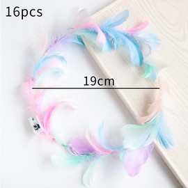 HIQE-FL LED Piume Capelli Fascia,16 Pezzi Ghirlanda Di Piume A LED,Corona Luminosa LED,LED Fiore Ghirlanda Capelli,Halloween,Natale,Decorazione del Partito