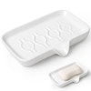 ANTIS'S HOME Ceramic Soap Dish with Drainage, Self-Draining Soap Holder
