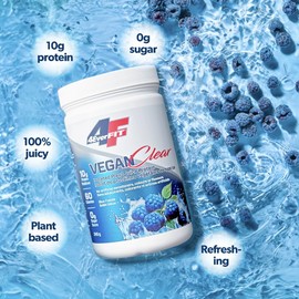 4EverFit Vegan Clear Protein, Low-calorie, Sugar-free, Plant-based, Gluten-free, Non-chalky, Grit-free, Light Clear Juice, Blue Freeze Flavour, 15 Servings, 240g