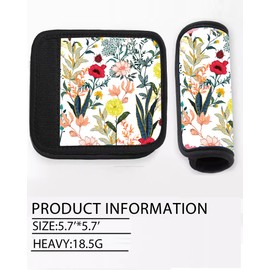 TPOAEL 2 Pack Luggage Handle Wrap Travel Tags - Set of Luggage Tags for Suitcases, Identifiers, Marker, and Handle Covers - Cruise Accessories and Travel Gifts（Beautiful Colorful Floral