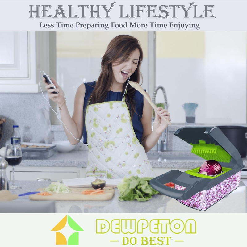 Dewpeton Pro-Series 20-in-1 Mandoline Slicer & Spiralizer, Veggie Chopper with