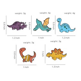 Cartoon Dinosaur Enamel Pins Stegosaurus Pterosauria Brooches for Kids Friends Jurassic Animal Badges Bag Lapel Pin Jewelry Accessories Gift