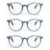EYE ZOOM 3 Pack Retro Round Plastic Frame Reading Glasses
