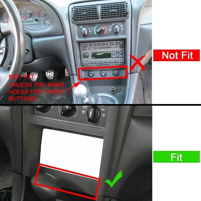 Kojem Double Din Install Bezel Kit Compatible with 1994-2002 Ford