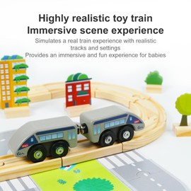 Little Frog Toys My First Magnetic Train Set, Toy Train with Wooden Train Track, Children's Educational Toys, Sustainable Sensory Toys, Kids Toys for Boys Girls Ages 3+, 30-Piece Train Set