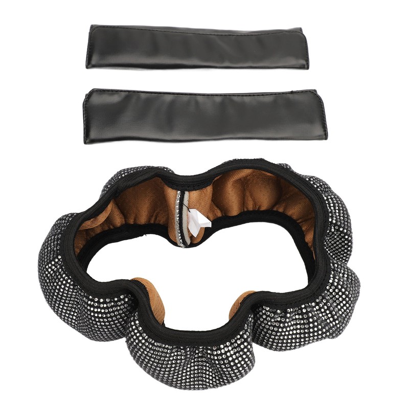 Bling Car Accessories Set Rhinestone Steering Wheel Cover Coaster Starter