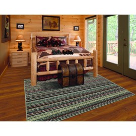 Garland Rug Carnival Area Rug, 5-Feet by 7-Feet, Random Multi-Color Stripes