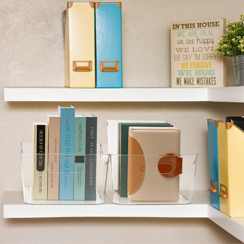 Tiawudi 2 Pack Plastic Storage Bins, X-Large Pantry Organizer, Clear