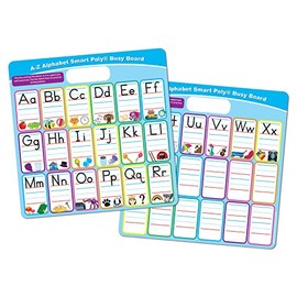 Ashley Productions Smart Poly Educational Activity Busy Board, Dry Erase with Marker, 10-3/4" x 10-3/4", ABC's Fill In