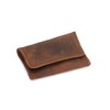 CestAntiQ, Genuine Leather Squeeze Coin Purse, Compact Brown Coin Pouch,