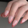 XZMeiLun Red French Tip Press On Nails Short Almond 30