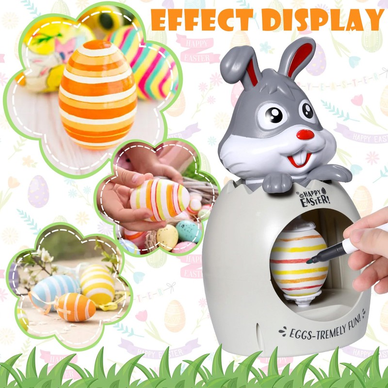 Angenster Easter Egg Decorator Kit, Bunny Egg Spinner Decorating Machine