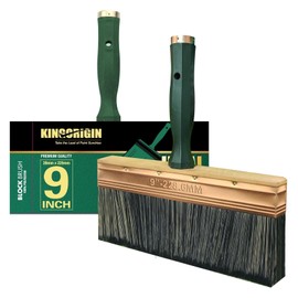 KINGORIGIN Deck Stain Brush, 9 Inch Deck Paint Brush with Threaded Handle for Extension Pole, Wide Large Brushes for Staining Wood, Fence, Walls, Lime Wash Paint Brush