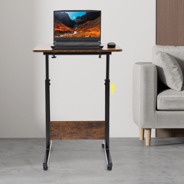 CNCEST Portable Presentation Podium Rolling Computer Stand with brake Height