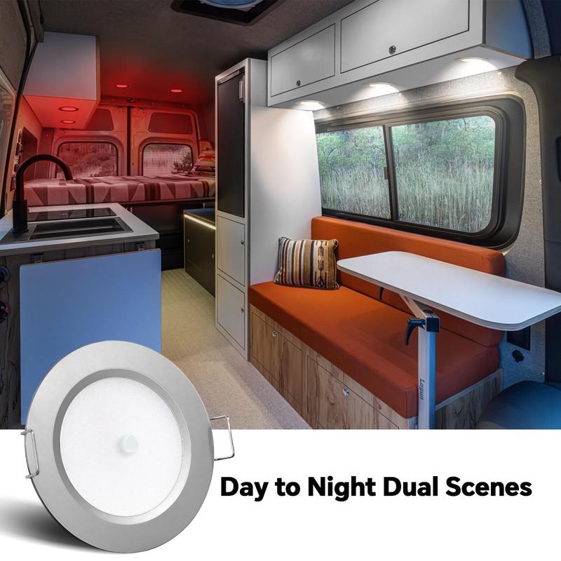 camperxlite 3" LED 12V Push Lights Built-in Switch Interior Bi-Color