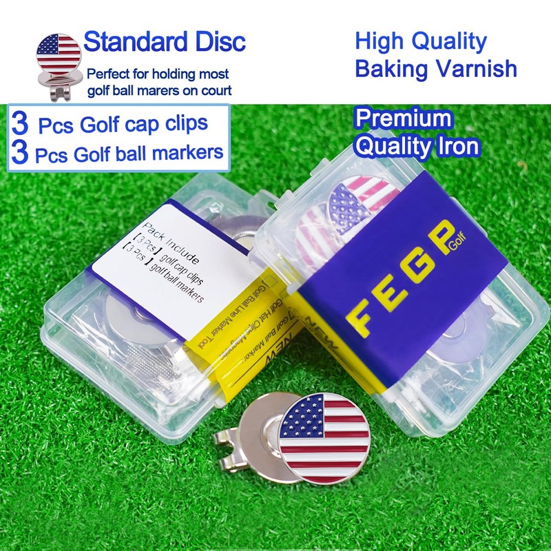 6 Pcs Golf Ball Markers with Magnetic Hat Clips Value
