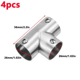 Antrader T Pipe Clamps 1 inch,4Pcs Chain Link Fence Clamps,Metal Socket Tee Connector for Chain Link Fence End Rail Connector Fit for 26mm/1inch Metal Stainless Steel Pipe/Tube