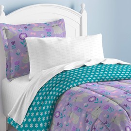 dream FACTORY Cat Garden Comforter Set, Twin, Gray