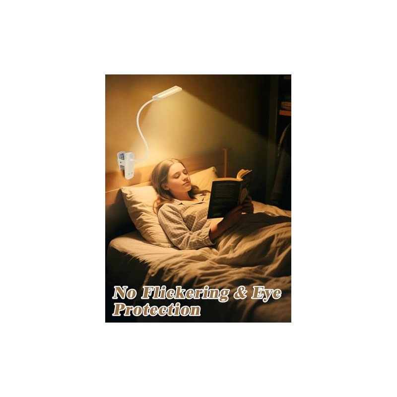 Rechargeable Clip-On LED Bed Light with 5 Color Modes